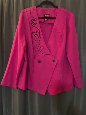 Fuchsia Women's Double-Breasted Blazer